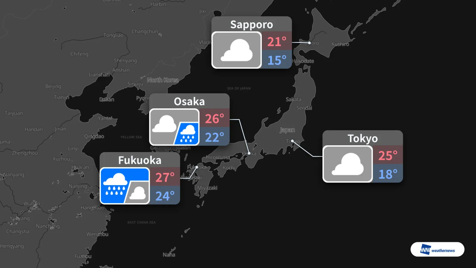 Tokyo Menghadapi Cuaca Berawan Besok, Minggu, dengan Peluang Hujan 60%