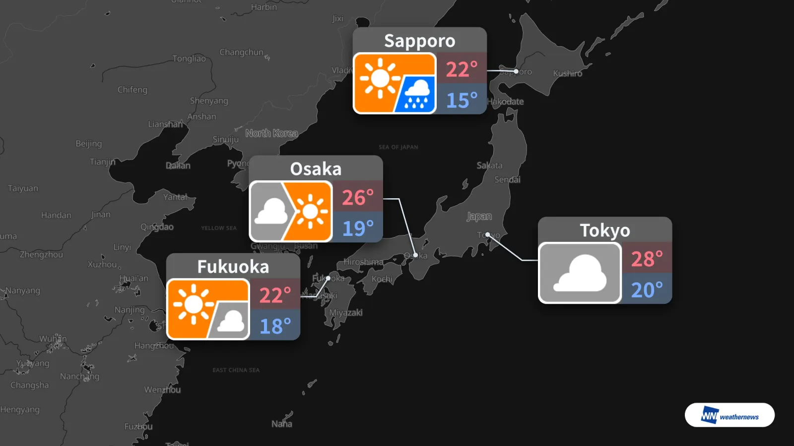 Besok di Jepang: Tokyo Berawan dan Hangat, Osaka Cerah pada 6 Okt
