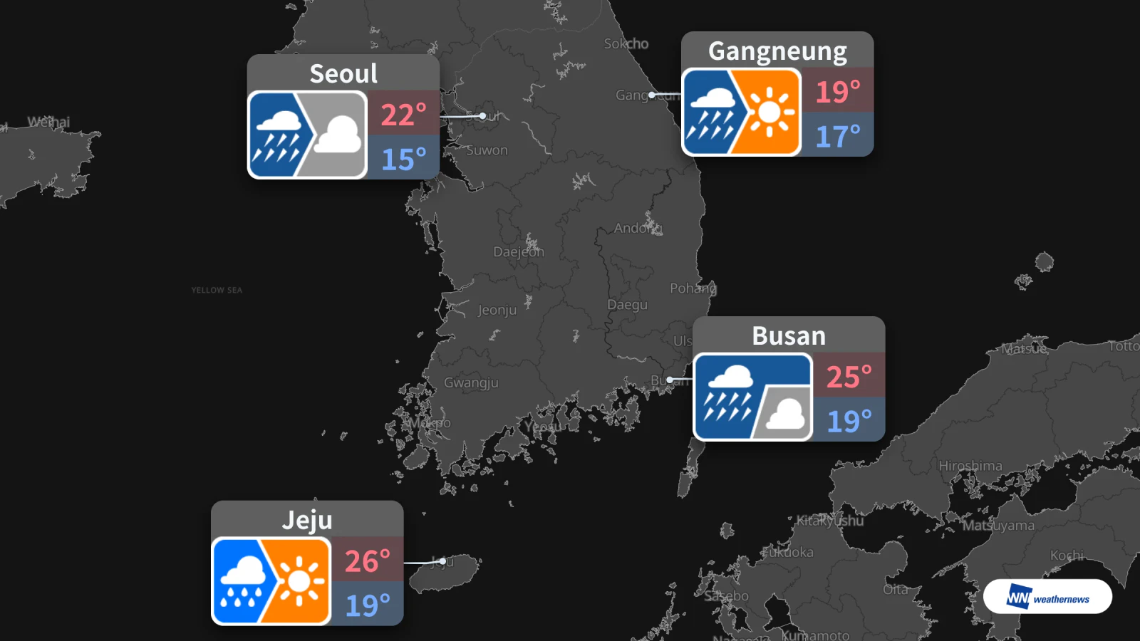 Besok, 13 Oktober: Hujan Lebat di Seoul, Suhu Maksimum 22°C