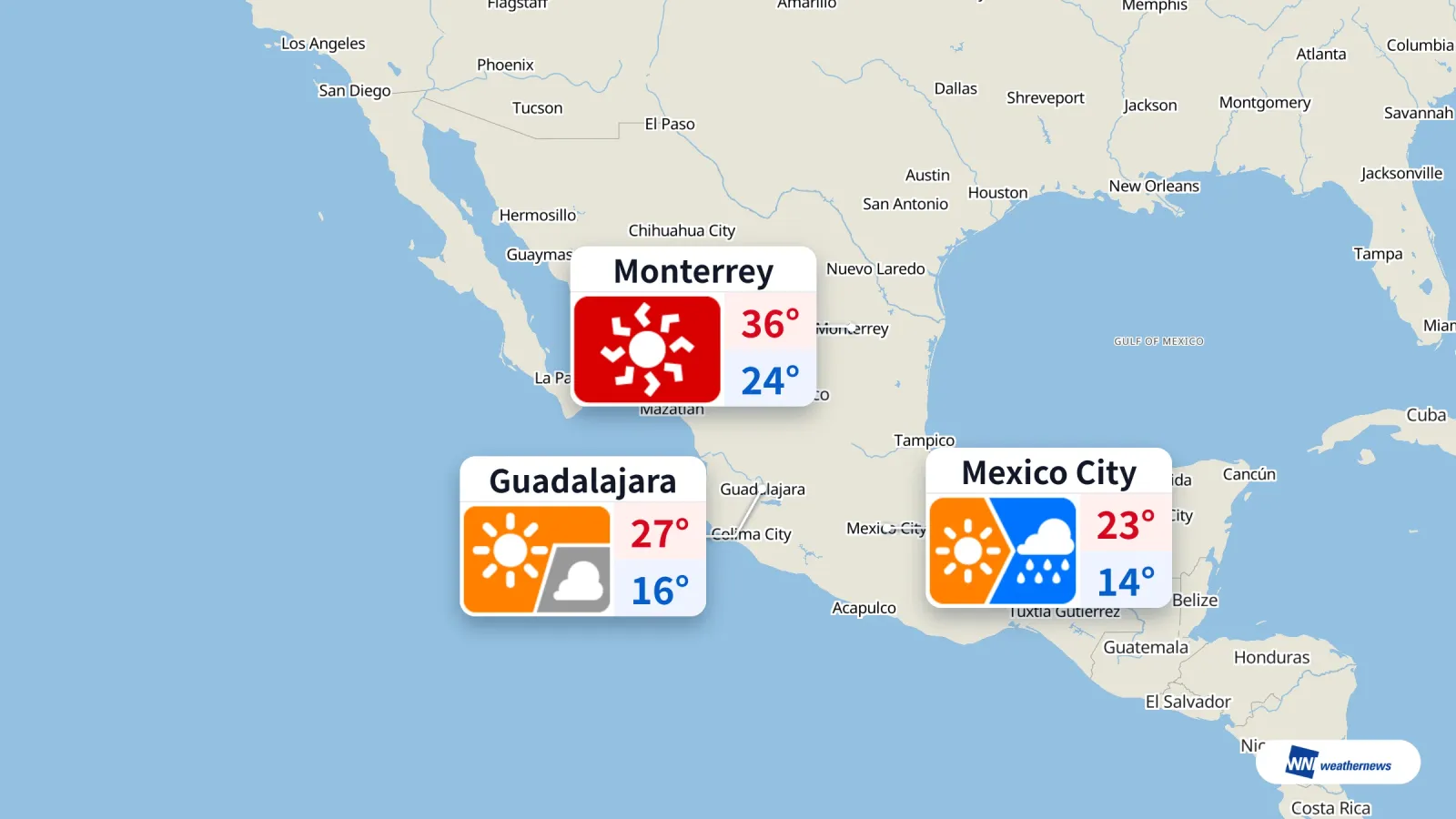 Pronóstico de mañana viernes 11: CDMX, Guadalajara y Monterrey
