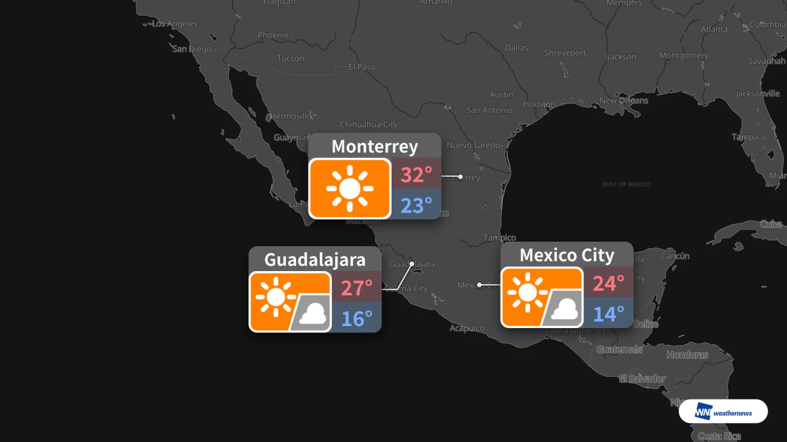 Demain, 14 octobre : du soleil et une maximale de 24 °C à Mexico