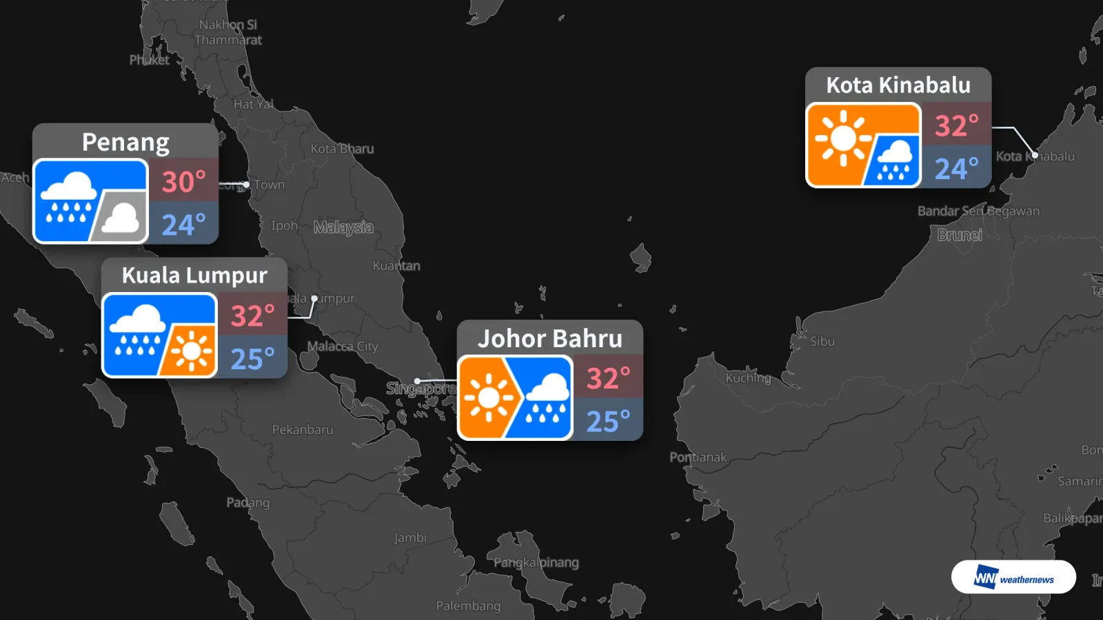 Météo demain, 2 octobre : de la pluie à Kuala Lumpur et Penang