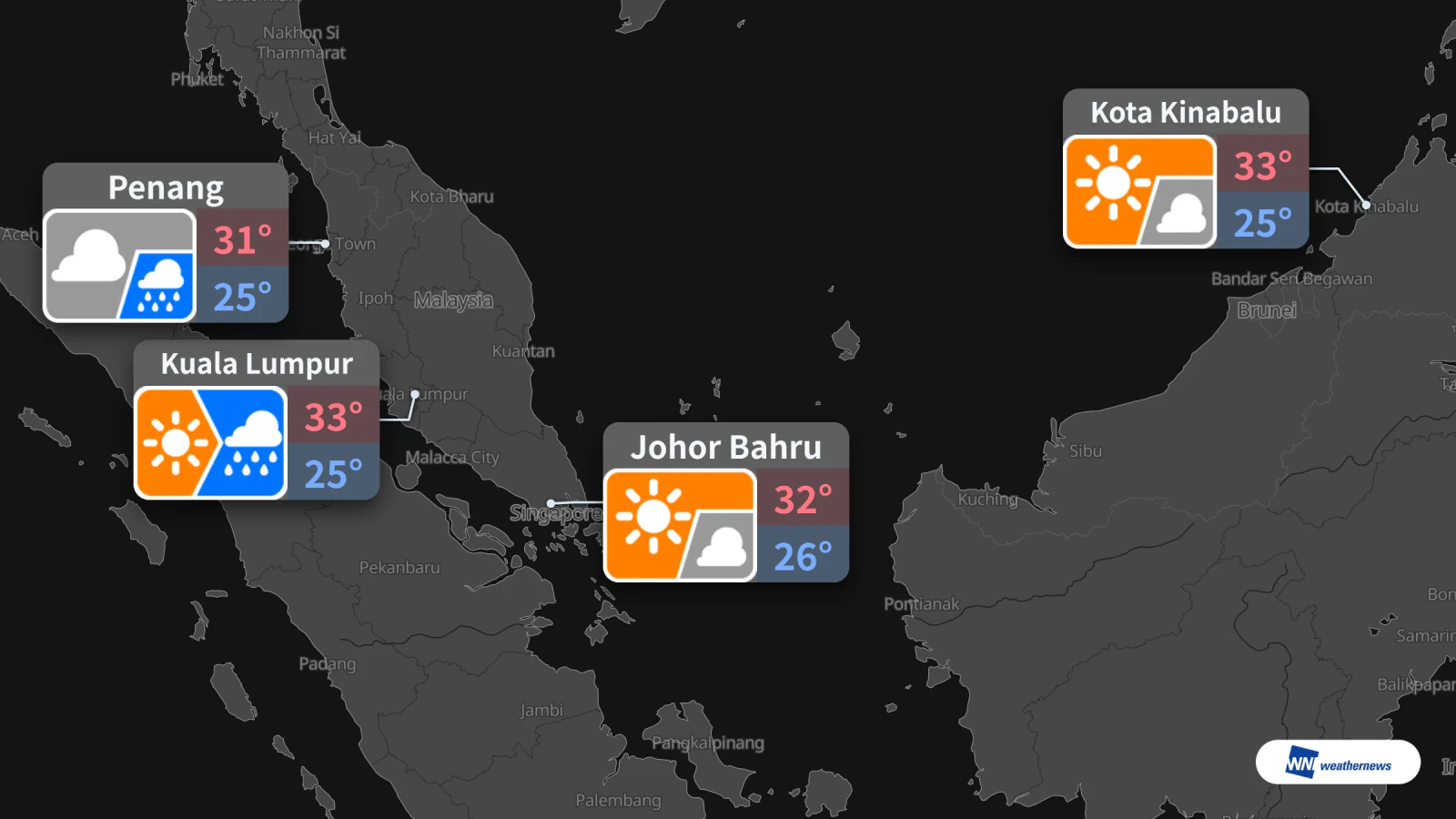 พยากรณ์อากาศพรุ่งนี้ 14 ตุลาคม: ฝนตกในกัวลาลัมเปอร์และปีนัง