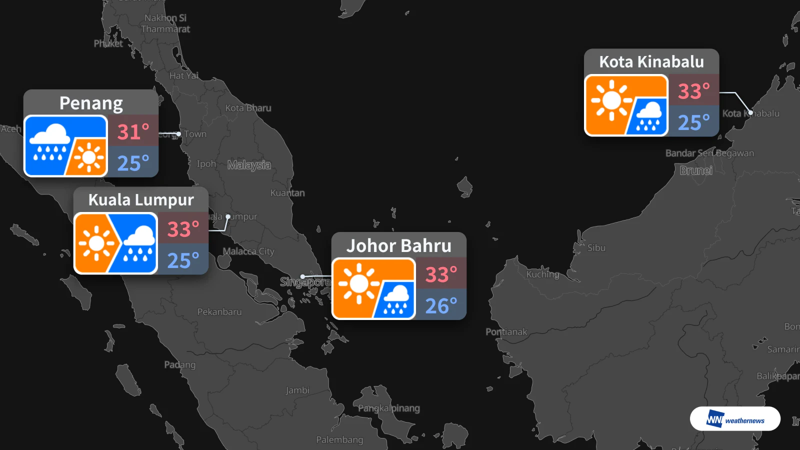 พยากรณ์อากาศพรุ่งนี้ 15 ตุลาคม: ฝนช่วงบ่ายในกัวลาลัมเปอร์และปีนัง