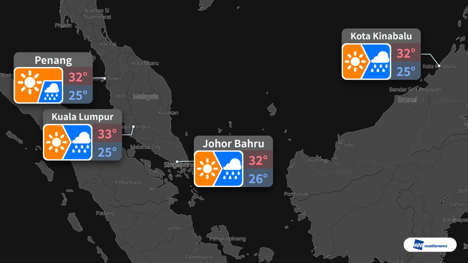 Météo demain, 16 octobre : pluie à Kuala Lumpur et Johor Bahru