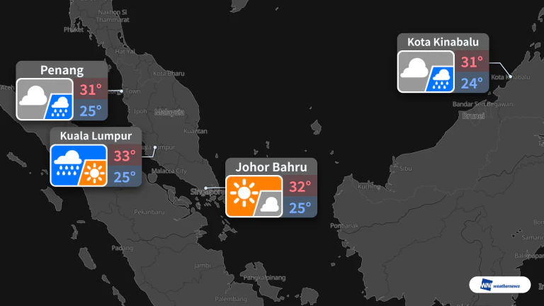 Pronóstico del tiempo para mañana, 20 de octubre: lluvias por la tarde en Kuala Lumpur