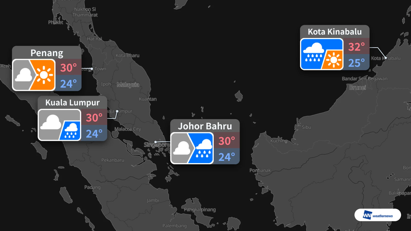 Esok Jumaat 30 Oktober: hujan petang di beberapa bandar, suhu panas