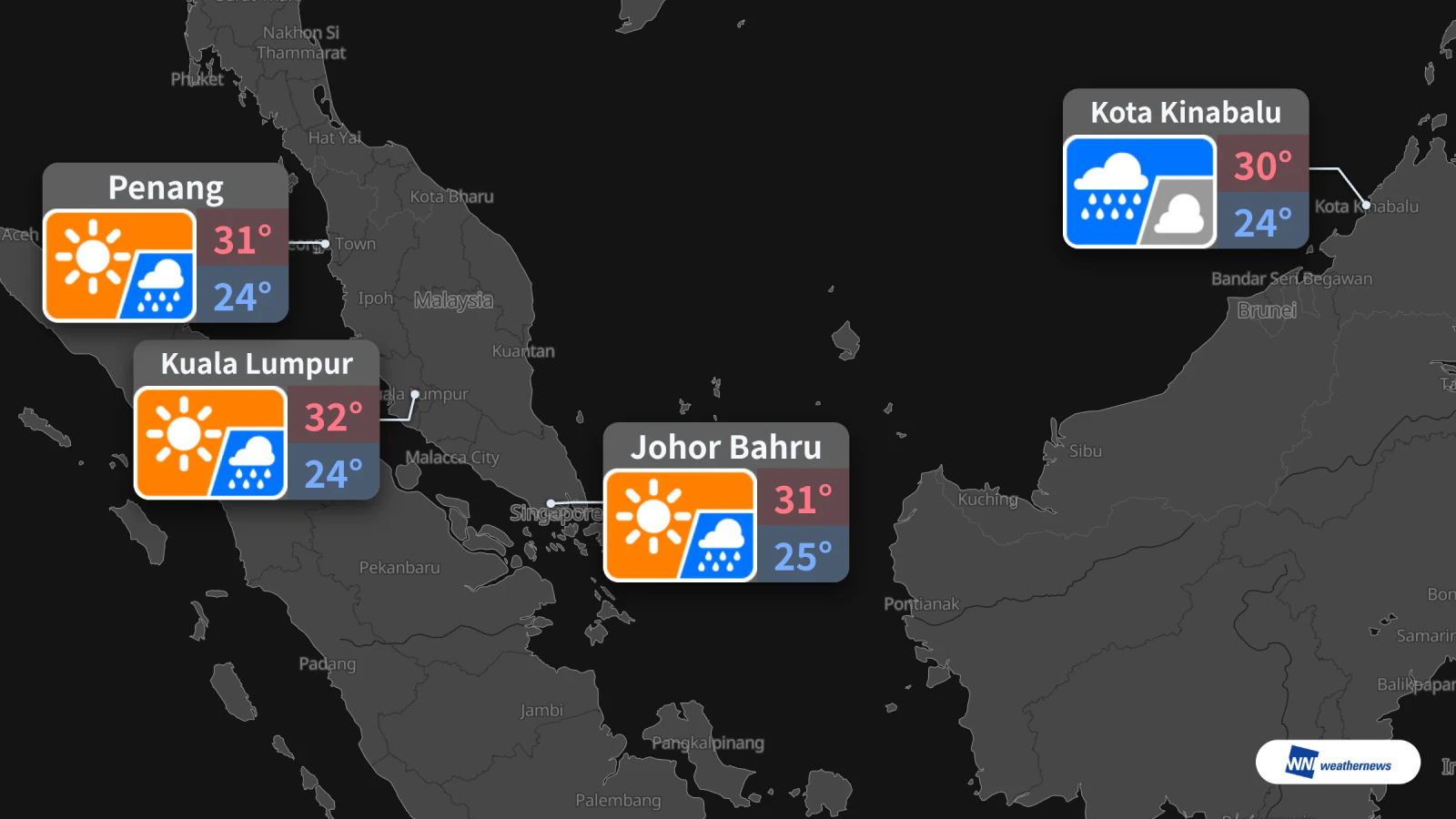 พรุ่งนี้ 31 ตุลาคม: กัวลาลัมเปอร์มีฝนช่วงบ่าย อากาศร้อน