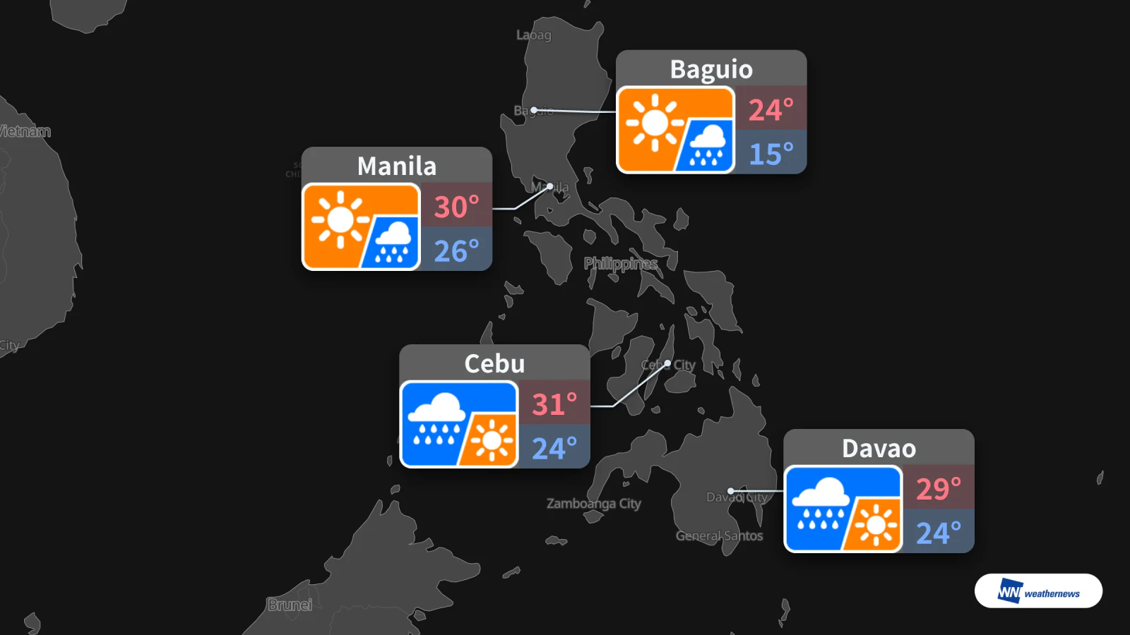 Esok di Filipina: Hujan Tengah Hari di Manila, Cebu dan Davao