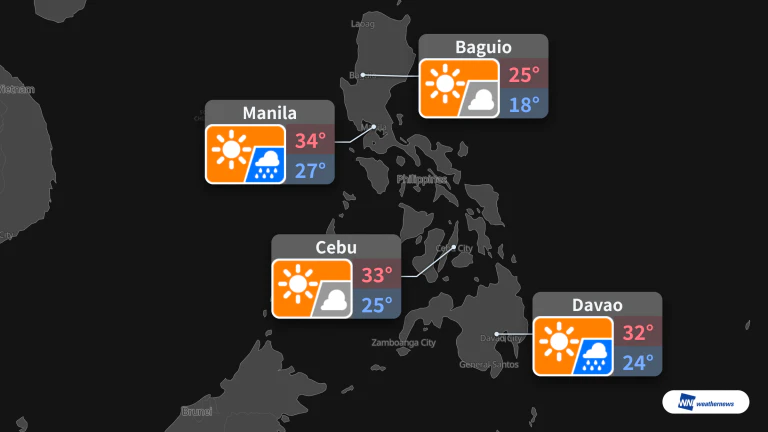 Tomorrow, Oct 21: Hot in Manila, Rain Forecast in Davao