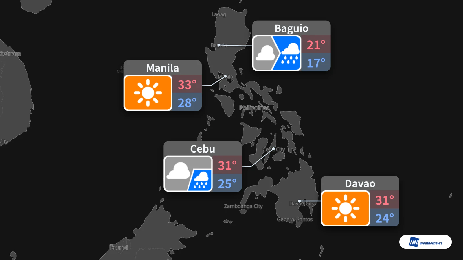 Esok, Jumaat 23 Oktober: Cerah di Manila, Hujan di Cebu dan Baguio