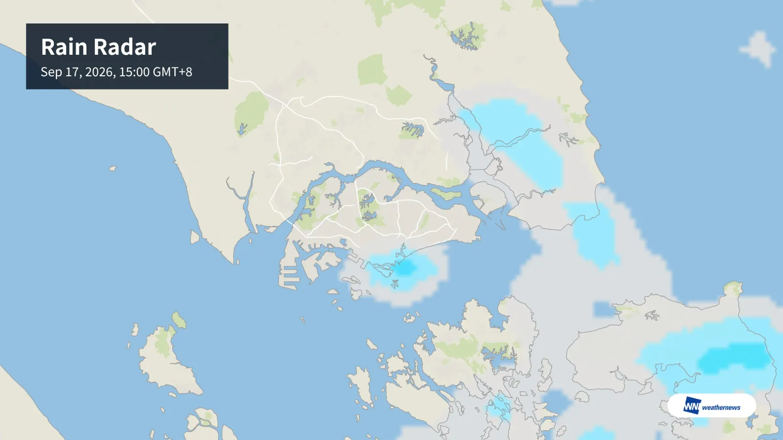Central, Changi, Jurong West, Sengkang, Woodlands: Risiko Hujan pada 3 Petang