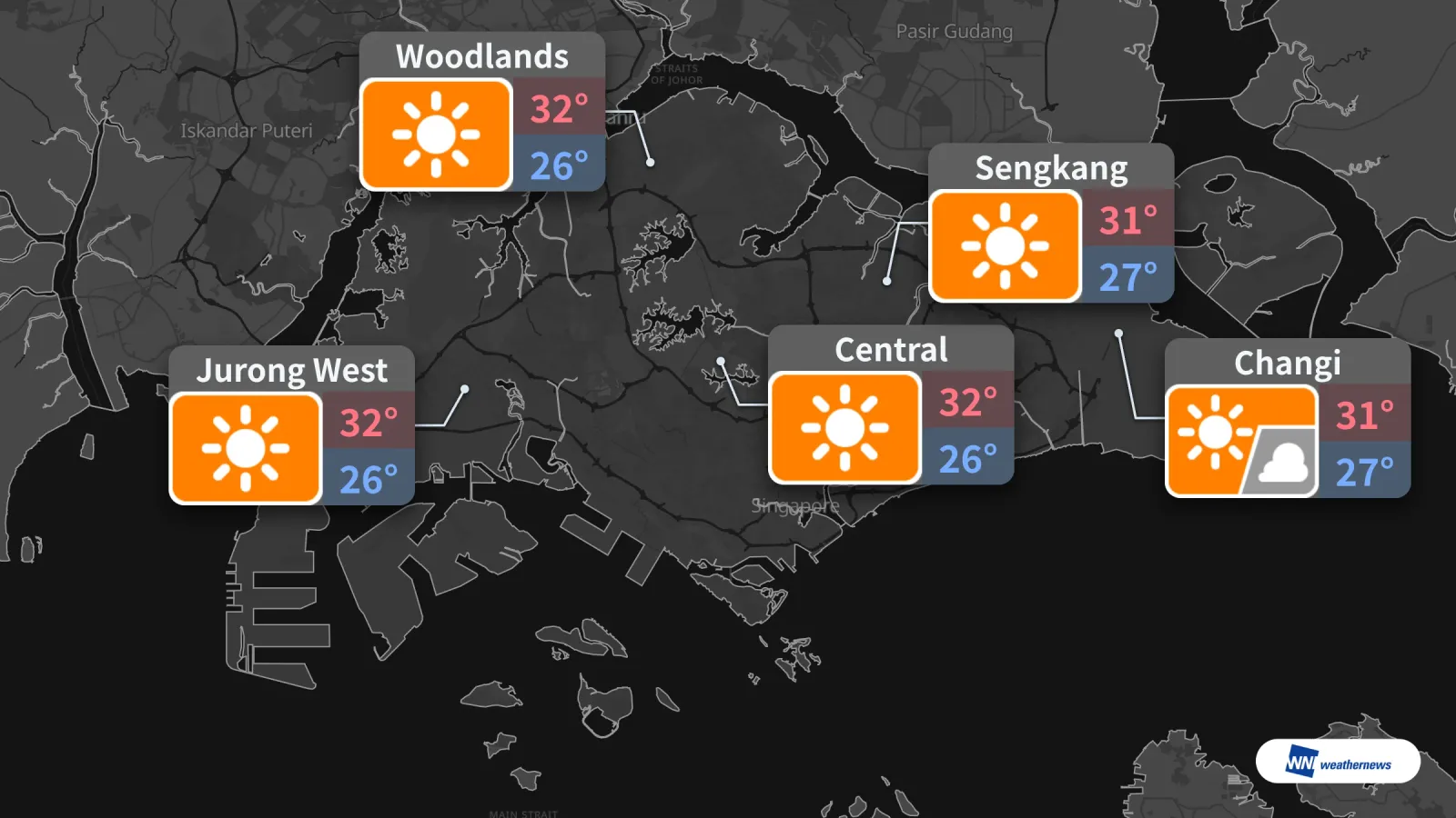 Singapour demain : soleil, chaleur et faible risque de pluie