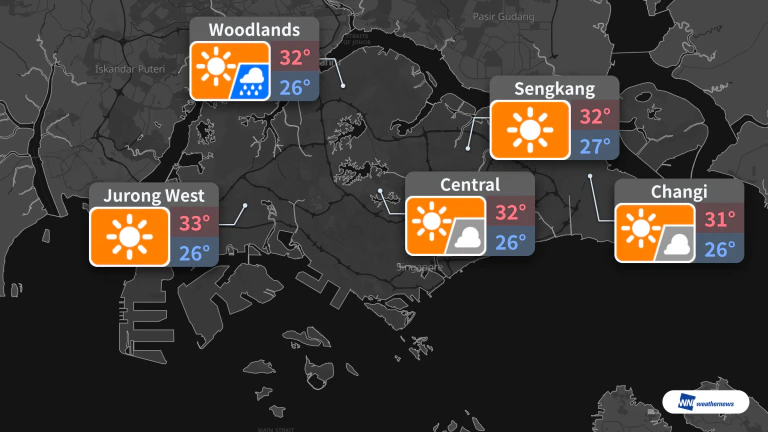 Singapore bukas: Maaraw na may pinakamataas na 31 hanggang 33°C