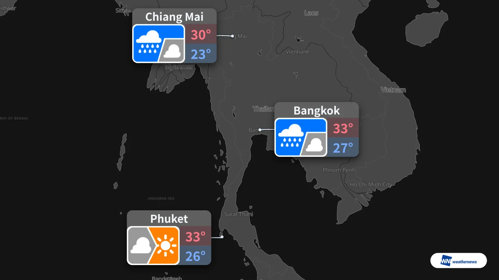 Previsão do tempo para amanhã, 6 de outubro: chuva em Bangkok e Chiang Mai; sol forte em Phuket