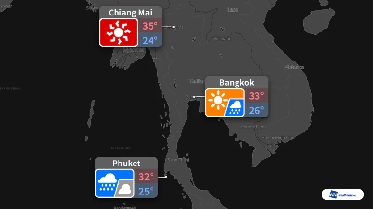 Cuaca Besok, 21 Okt: Hujan Sesekali di Bangkok, Chiang Mai Sangat Panas, Hujan di Phuket