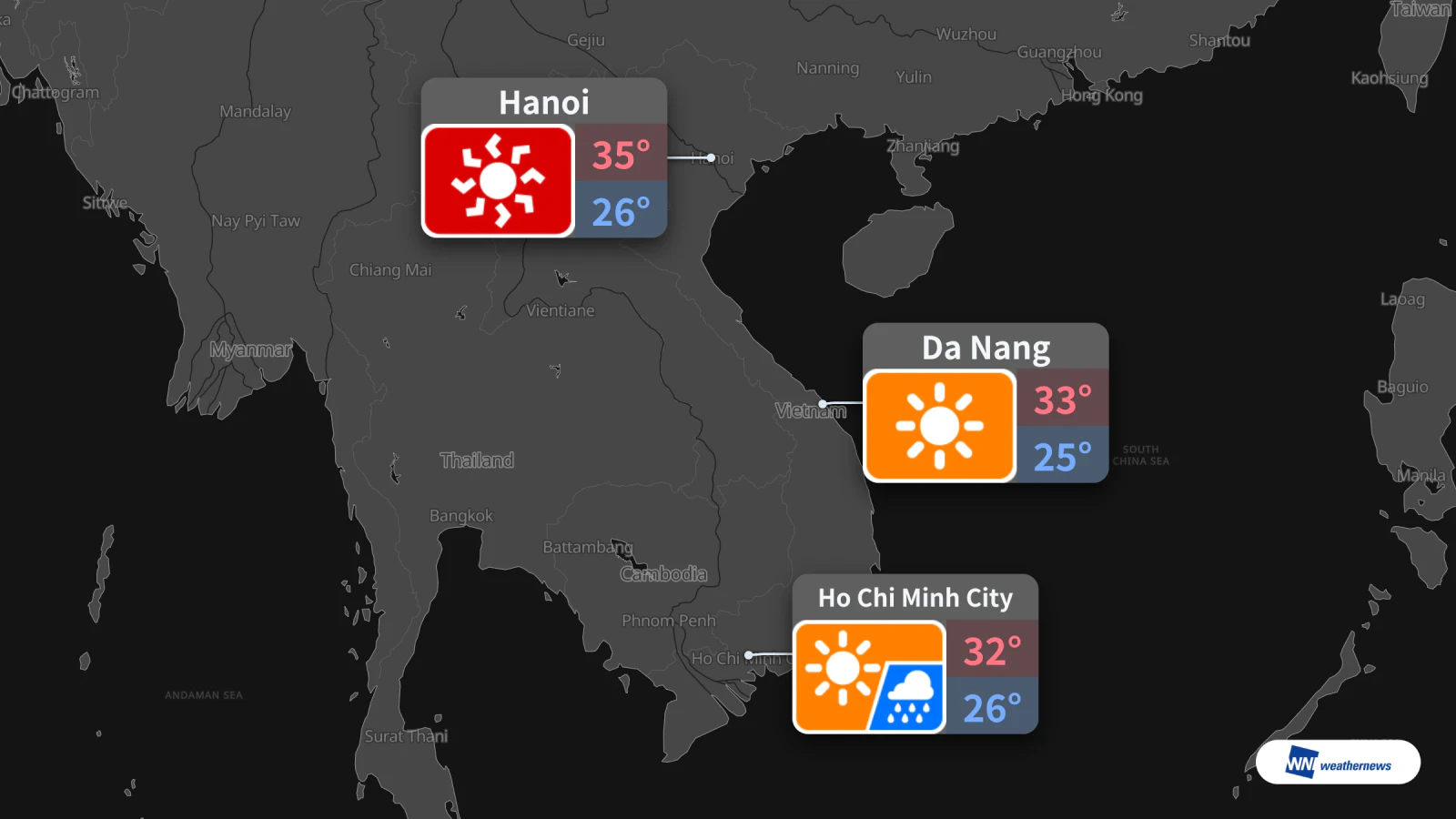 Cuaca esok 24/10: Kebarangkalian hujan di Ho Chi Minh City mencecah 90% pada pukul 3 petang