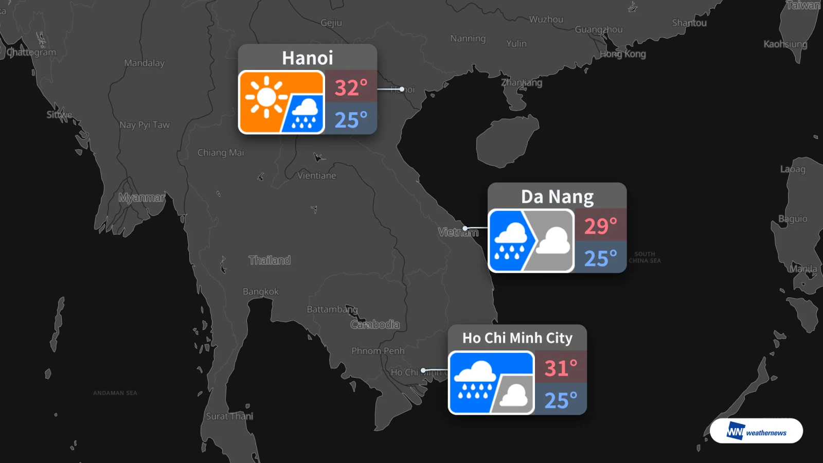Esok, 30/10: Hujan lewat petang di Bandar Raya Ho Chi Minh, elok bawa payung