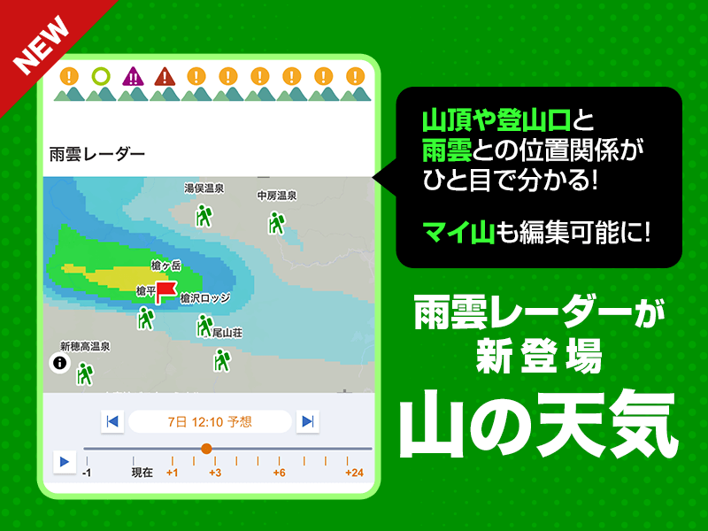 山の天気に新機能