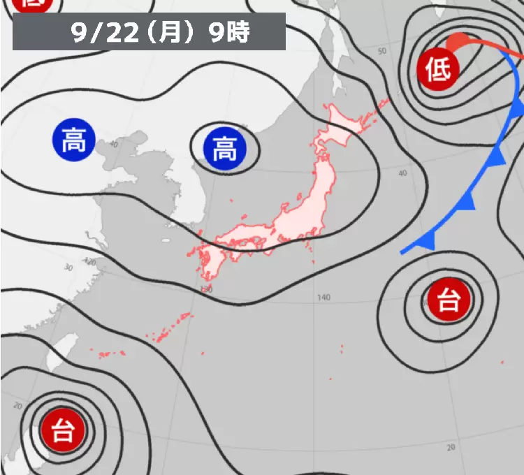 【中古】 天気図（9号（平成22年）） 過去の天気図【2025年9月22日】 - ウェザーニュース