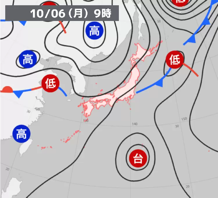 過去の天気図【2025年10月6日】 - ウェザーニュース