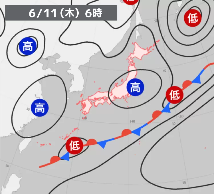 天気図 【実況・予想】 - ウェザーニュース