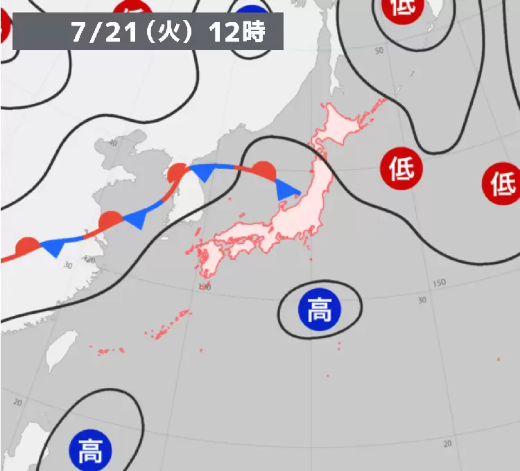 天気図 【実況・予想】 - ウェザーニュース