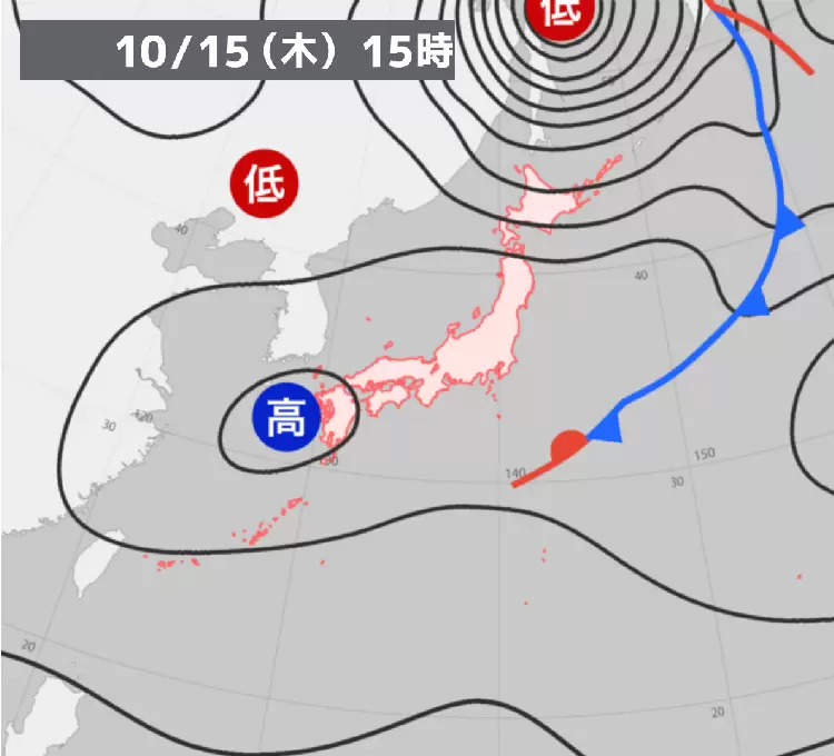 天気図 【実況・予想】 - ウェザーニュース