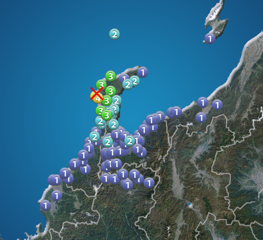 石川県能登地方でM4.5の地震 志賀町で震度4 津波の心配なし