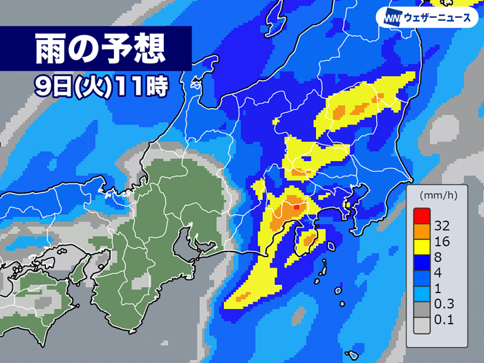 今日は東海などで激しい雨のおそれ 関東は昼前後が荒天のピークに