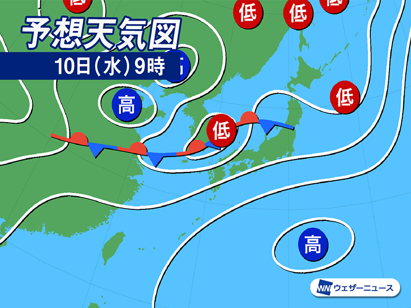 今日7月10日(水)の天気予報 西日本から東北で梅雨空 災害発生に