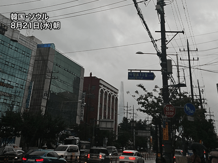 台風9号から変わった熱帯低気圧は韓国へ 100mm以上の大雨の予想