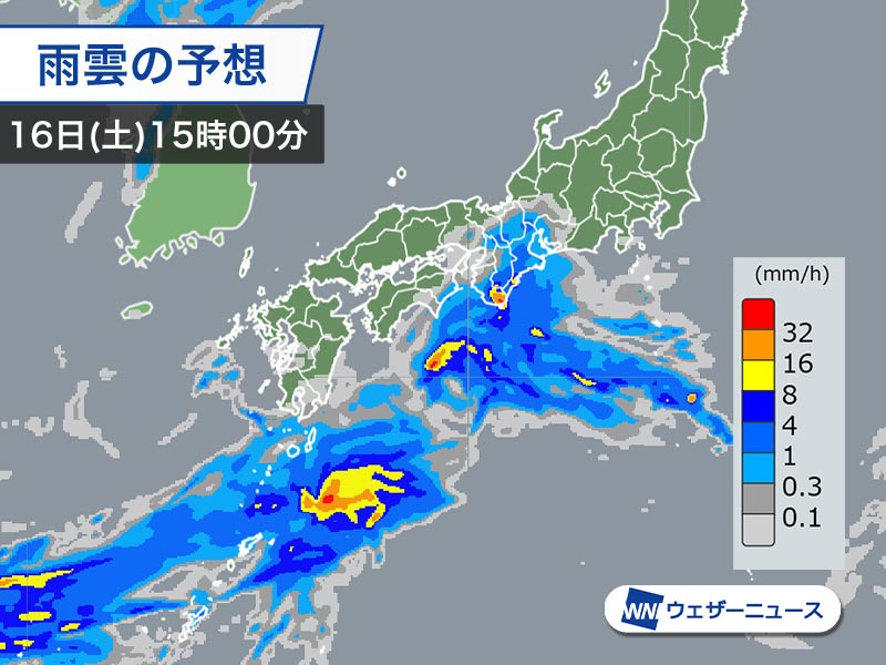 西日本太平洋側や東海で雨の降りやすい天気 関東も夜は雨が心配