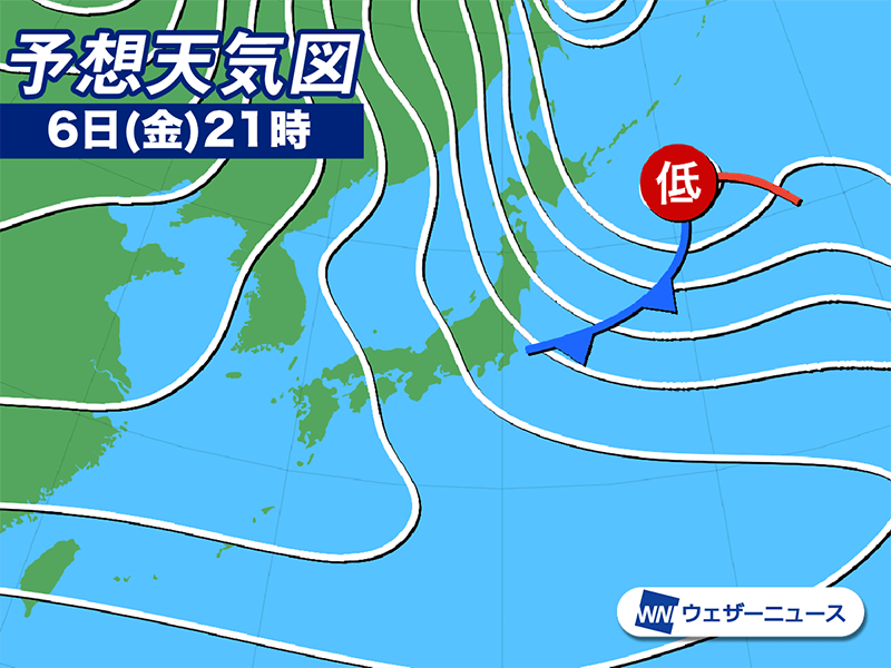 今日12月6日(金)の天気予報 北日本や北陸は荒天のおそれ 関東は冬晴れ