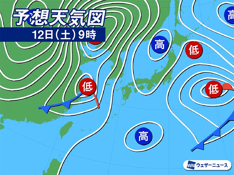 今日4月12日(土)の天気予報 西から天気下り坂 関東などは日差しの活用