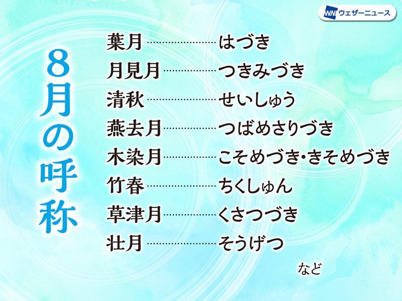 8月なのに「葉落ち月」？ たくさんある