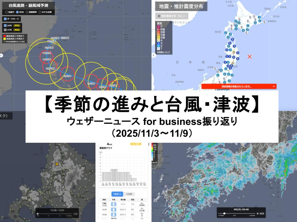 季節の進みと台風・津波】ウェザーニュース for business振り返り
