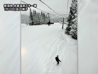 三連休のスキー場の天気・積雪 大雪で新雪増加 成人の日にかけての天気