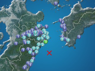 日向灘でM4.4の地震 大分県で震度3 津波の心配なし - ウェザーニュース