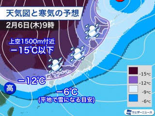 立春寒波が襲来 日本海側は4年前に匹敵する記録的大雪のおそれ