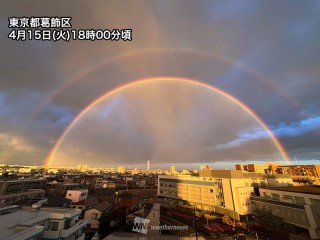 関東で虹が出現 ダブルレインボーのところも - ウェザーニュース