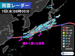 梅雨前線活発化 広範囲で本降りの雨 土砂災害等に警戒 - ウェザーニュース