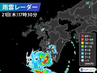 鹿児島市内で雨や風が強まる 上陸した台風12号の影響 - ウェザーニュース