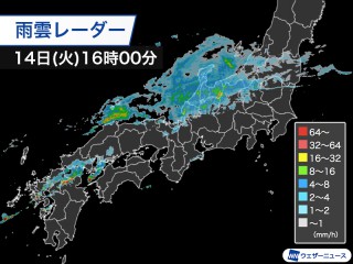西日本、東日本で雨の範囲広がる 明日早朝は関東で本降りの雨