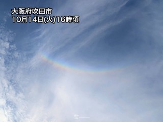 天からは降る虹。
a4水彩アート紙 大阪の空に逆さ虹が現れる 氷の粒が創り出す環天頂アーク - ウェザー