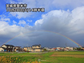 宮城や山形で虹が出現 晩秋から初冬にみられる”時雨虹” - ウェザーニュース