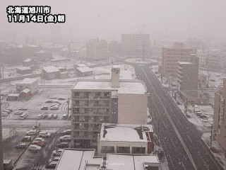 今朝は北海道の内陸部で雪に 旭川市内も雪化粧 - ウェザーニュース