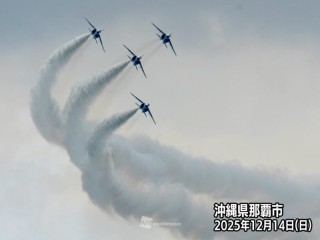 沖縄県の空をブルーインパルスが展示飛行 美ら島エアフェスタ2025