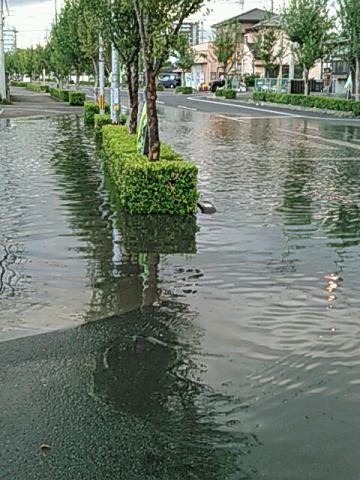 未だに道路が冠水し...