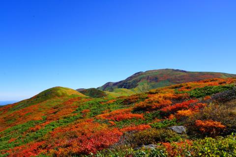 姥ヶ岳山頂から月山...